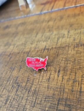 1968 A.M.A. Tour Award Enamel Pin - American Motorcyclist Association